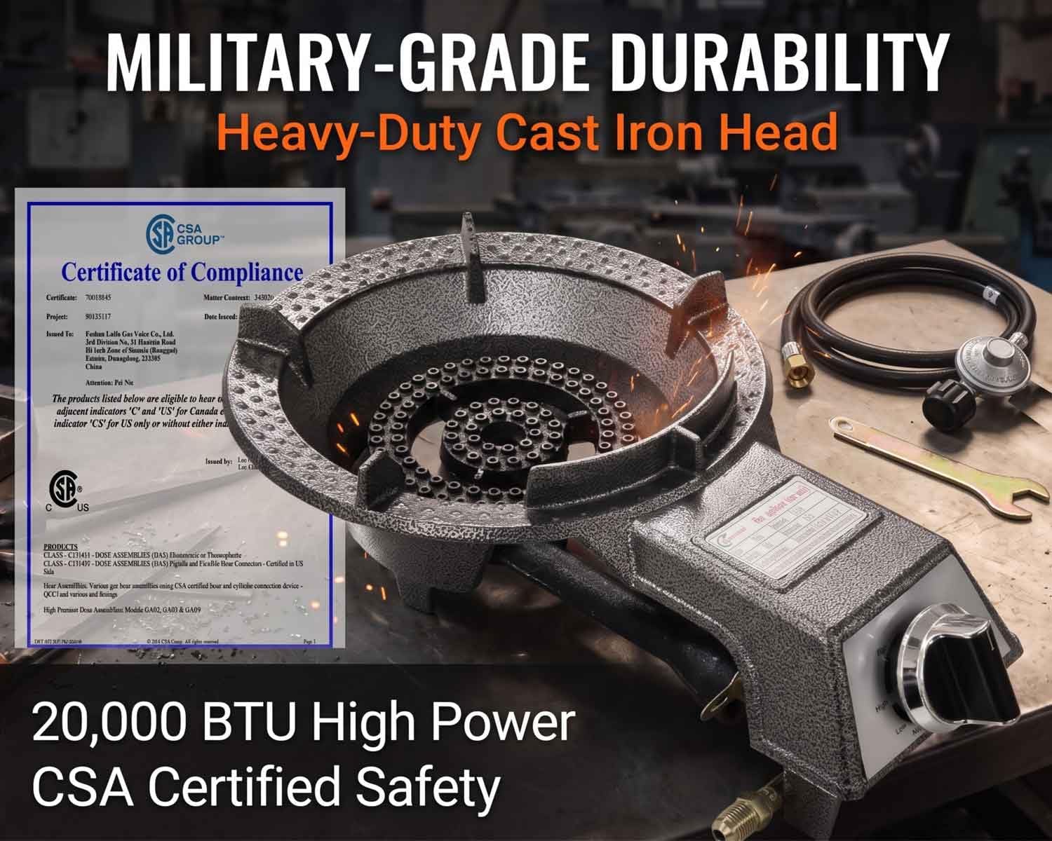 Horyanr Single Burner Propane Stove Automatic Ignition Cast Iron (M-03)