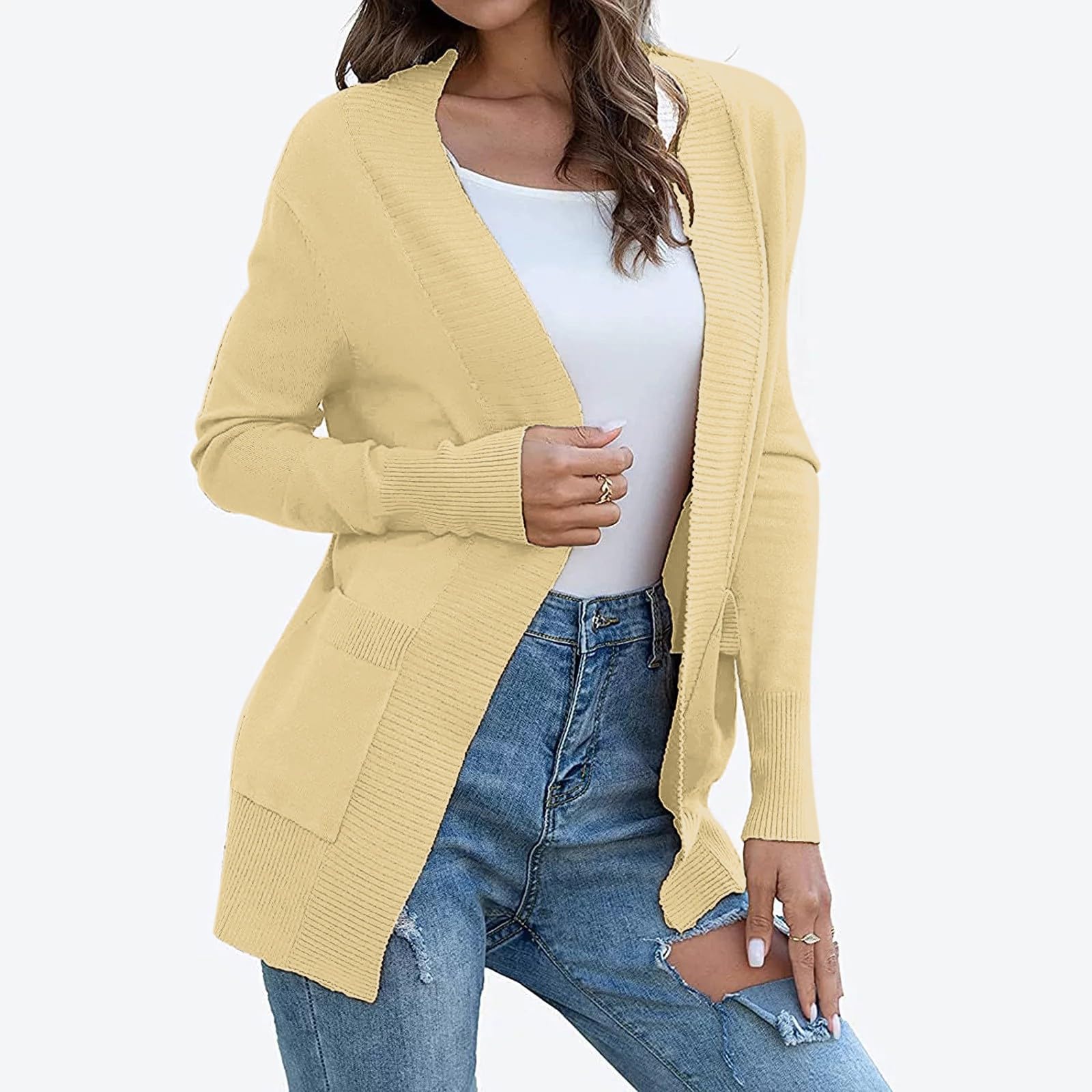 Générique Gilet Femme Long Grande Taille Bolero Femme Mariage Orange | bolero Thin pour ceremonie – Confortable – Protection solaire – robe ouverte devant