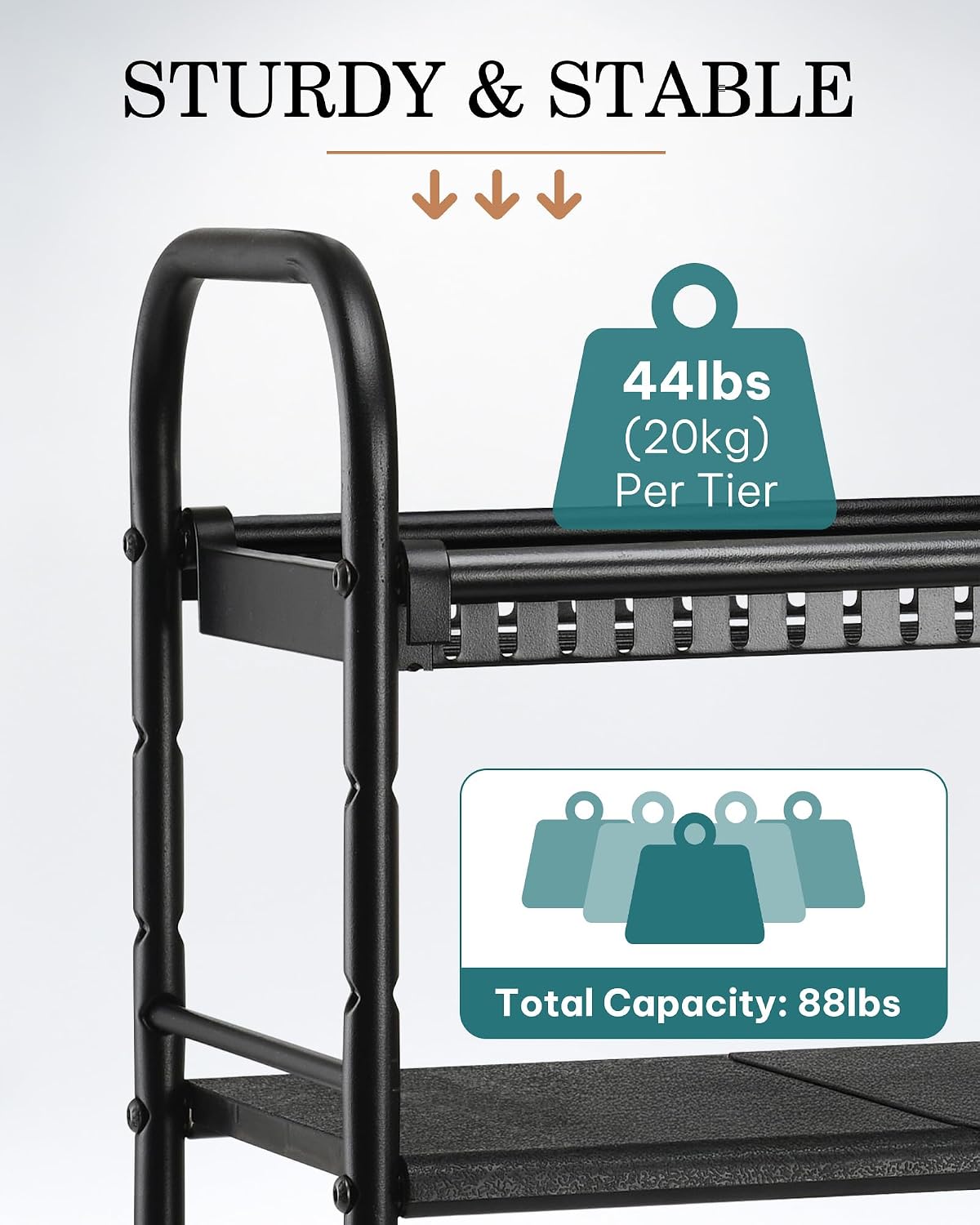 Pots and Pans Organizer Under Cabinet, Expandable 2 Tier Pot and Pan Rack with 10 Dividers, Adjustable Height Pot Lid Holder for Kitchen Cabinet Storage Shelf