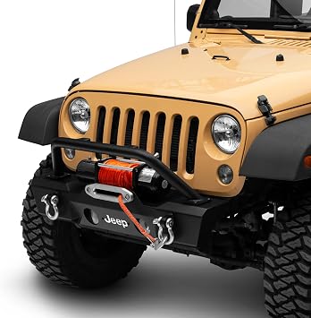 Jeep Licensed by RedRock HD Stubby Front Bumper with LED Jeep Logo Backlight 07-18 Jeep Wrangler JK