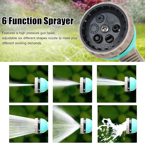 Retractable Garden Hose Reel, 50 FT Portable Garden Hose with 6-Function Spray Nozzle for Watering,Car Washing and Cleaning,