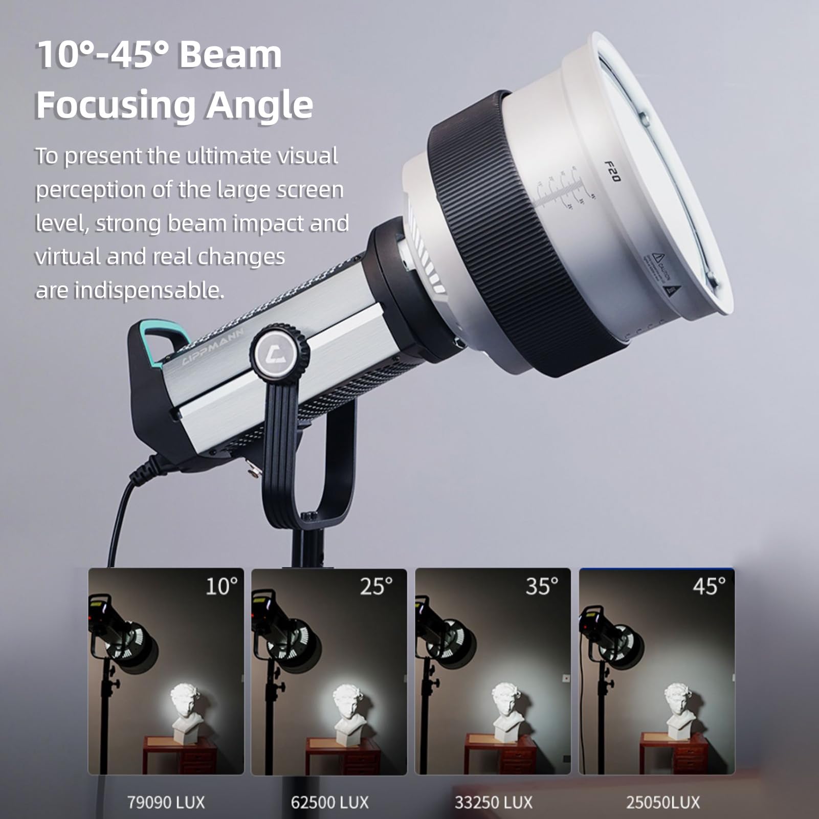 Jemora F10 6 Zoll Fresnel-Linse Bowens Mount 10°- 45°Optischer Fokussierungsadapter 10-Fach Heller mit Abnehmbarer 4-flügeliger Scheunentür für Studio-Kontinuierliches Lichtformungswerkzeug
