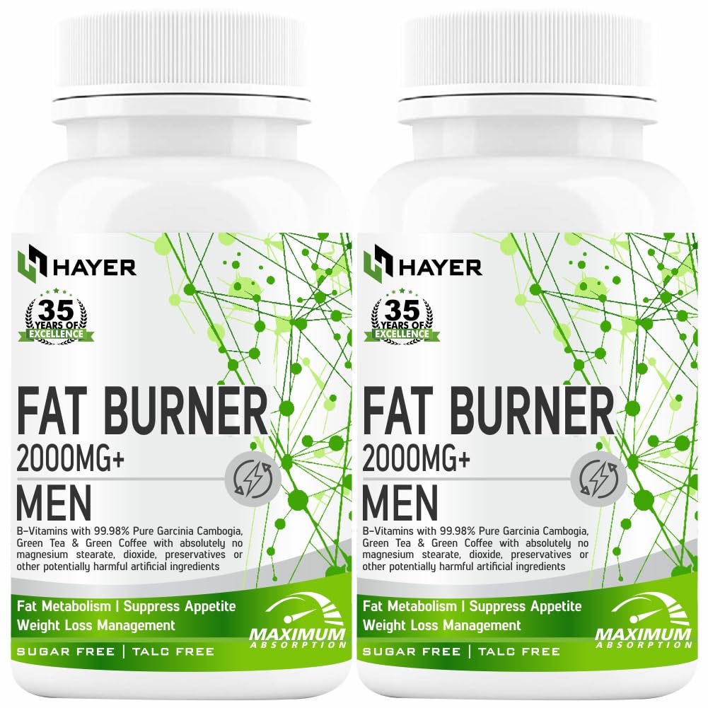 HAYER Fat Burner For Men, LCarnitine, Garcinia Cambogia, Green Tea