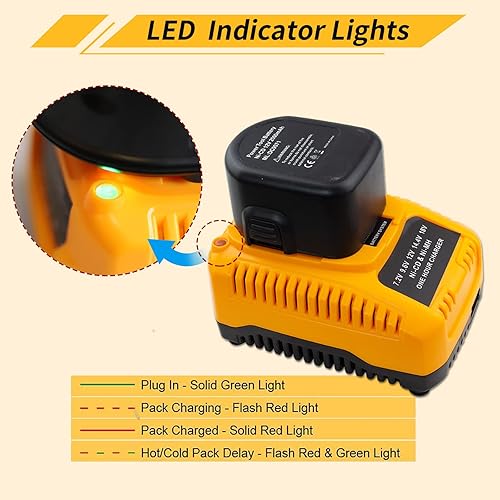 Miniatura 5 de Munikind Paquete de 2 baterías de repuesto de 18 V 3.6 Ah DC9098 DC9099 para Dewalt 18 V batería DC9096 DC9098 DC9099 DW9095 DW9096 DW9098 DE9038