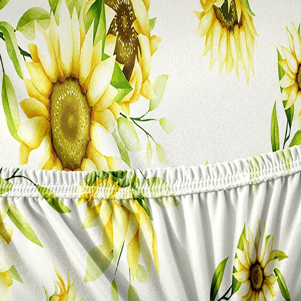 Coprisedie Elasticizzati Con Stampa Girasoli - Set Da 6 Pezzi, Lavabili In Lavatrice, Per Cucina, Hotel E Feste - Foto 3