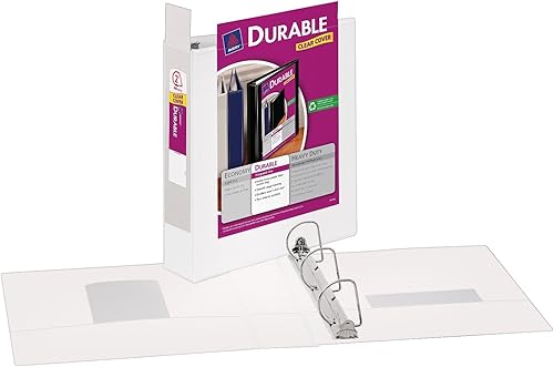 Carpeta duradera con anillos inclinados, capacidad de 3 pulgadas, color blanco, capacidad de 2 pulgadas, color blanco