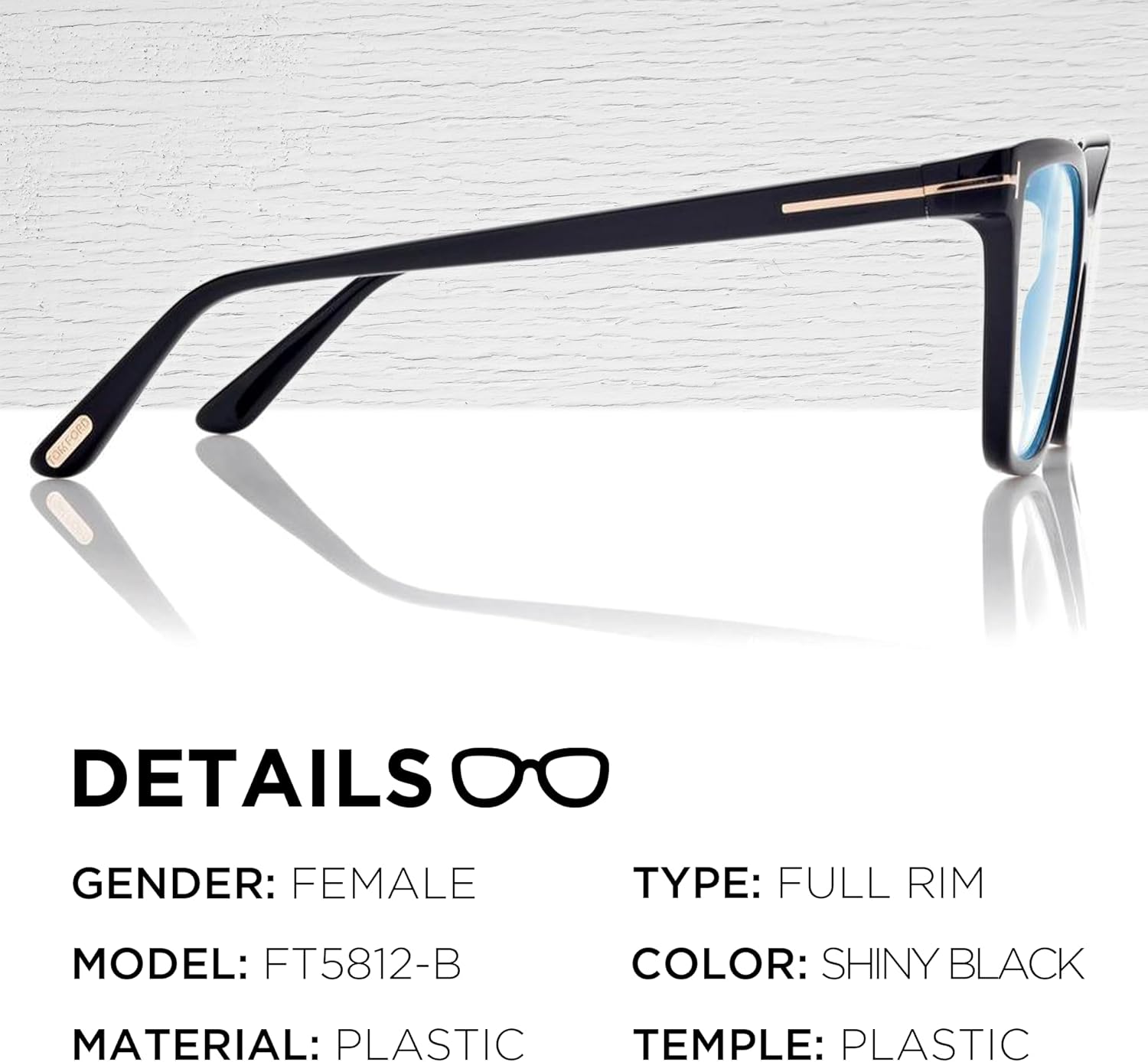 Tom Ford FT5812-B Butterfly Shape Eyeglass Frame With Luxury Eyewear Kit - Image 2