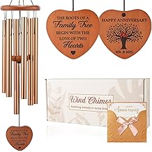 Anniversary Wind Chimes Gifts for Couple, Romantic Wedding Gifts for Men Women, Wife Husband Parents Friends, Happy Anniversary Decorations Outdoor Indoor (Gift Box Included)