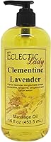 Vista 1 de Clementine - Aceite de masaje de lavanda, 16 onzas, con aceite de almendras dulces y aceite de jojoba, sin conservantes, perfecto para aromaterapia