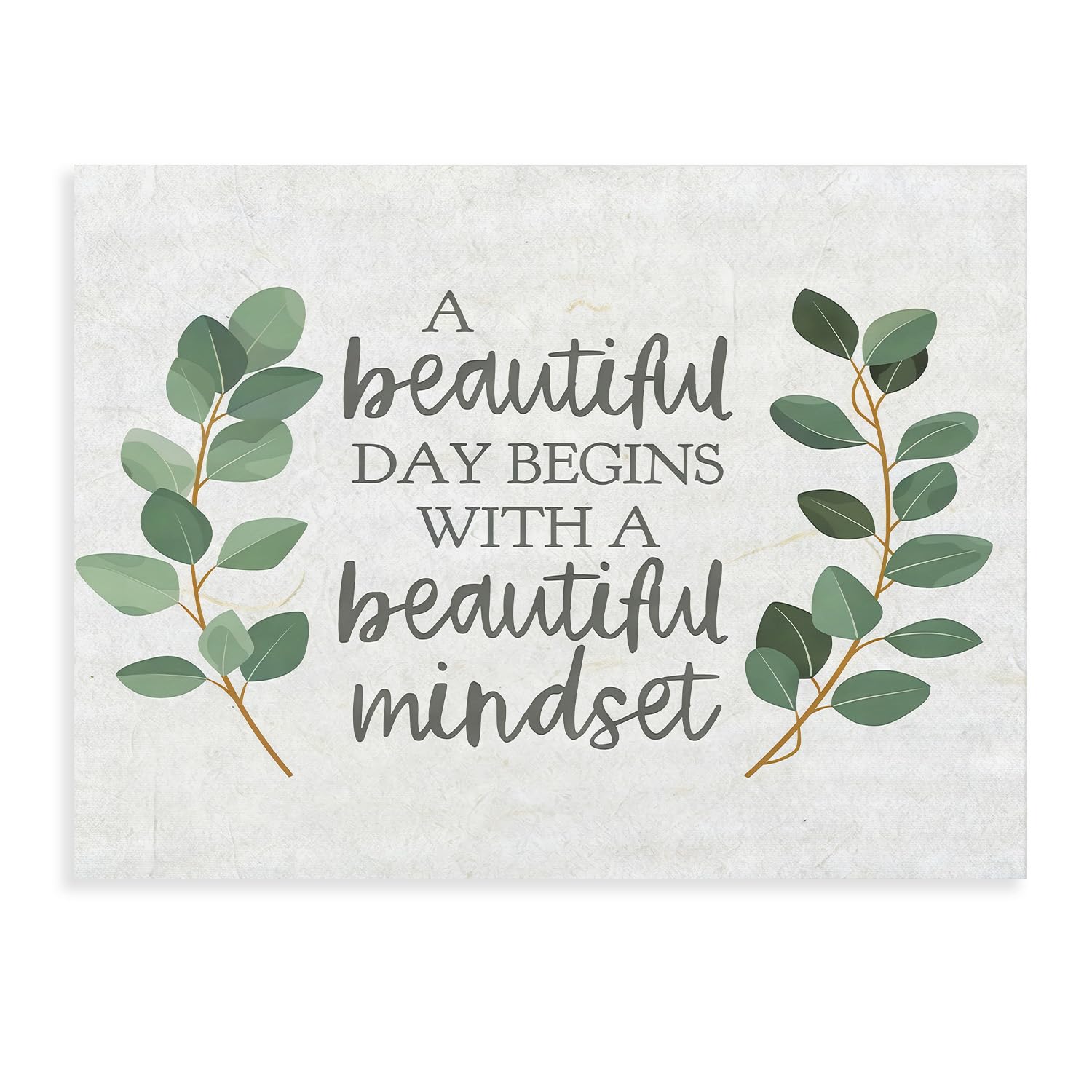 Dazzlewall Inspirational Quote Wall Art, Minimalist Botanical Eucalyptus Leaf Poster for Living Room Bedroom Decor 12x16 in Unframed