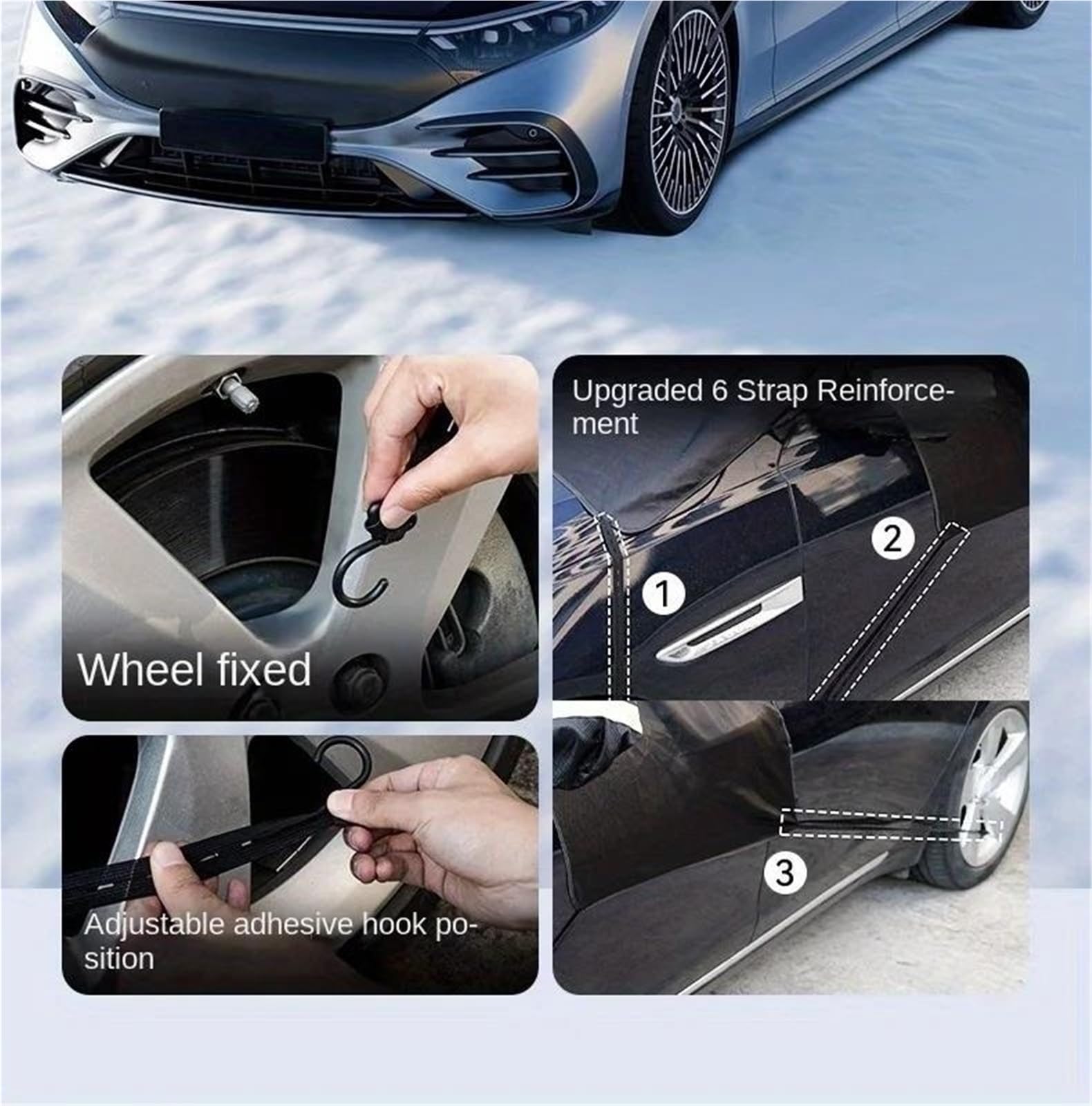 Telo Parabrezza Auto Antigelo Parasole Invernale per Auto A Prova di Neve E Scudo da Neve Copertura per Parabrezza Anteriore Estesa E Ispessita
