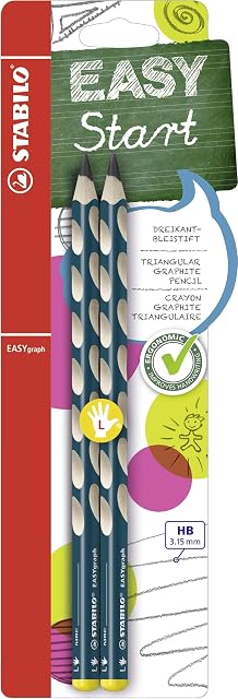 Handwriting Pencil - STABILO EASYgraph - Left Handed - Petrol - 2 pcs - HB