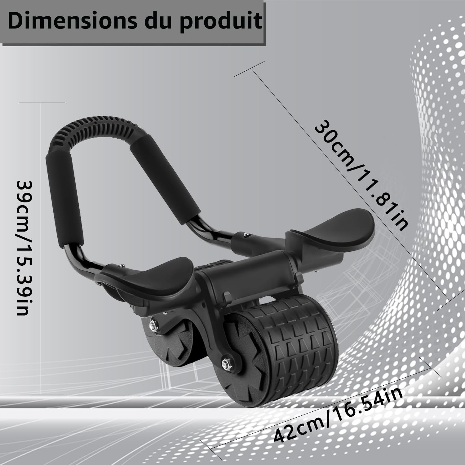 Nouveau Roue abdominale avec support de coude, Ab Wheel roue abdominale à rebond automatique, Ab Roller entraînement des abdominaux pour la salle de sport à domicile, Roue pour abdominaux