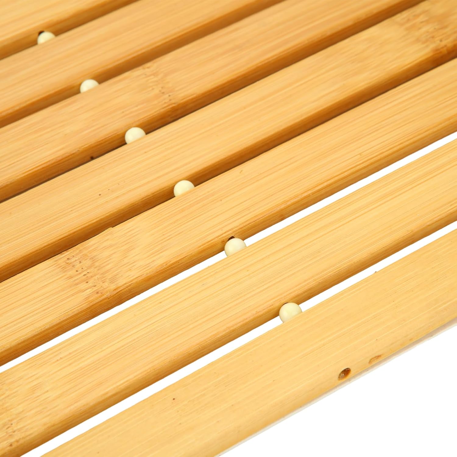 QTLCOHD 2 Pcs Bamboo Bath Mat - 24 x 16 Inch Non Slip Foldable Waterproof Wood Shower Mat for Bathroom, Floor, Bathtub, Toilet, Sauna, Hot Tub