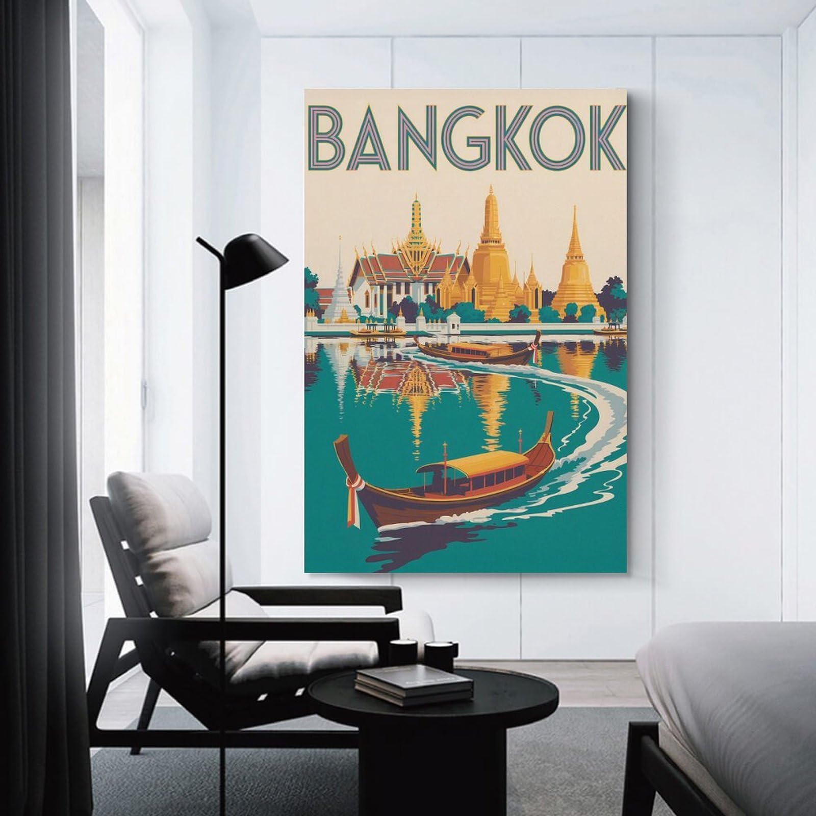 Junmoney Decorative Canvas Print Bangkok Travel (5), 20x30inch(50x75cm), for Office, Study Or Home Workspace, Decorative Artwork for Productive Spaces