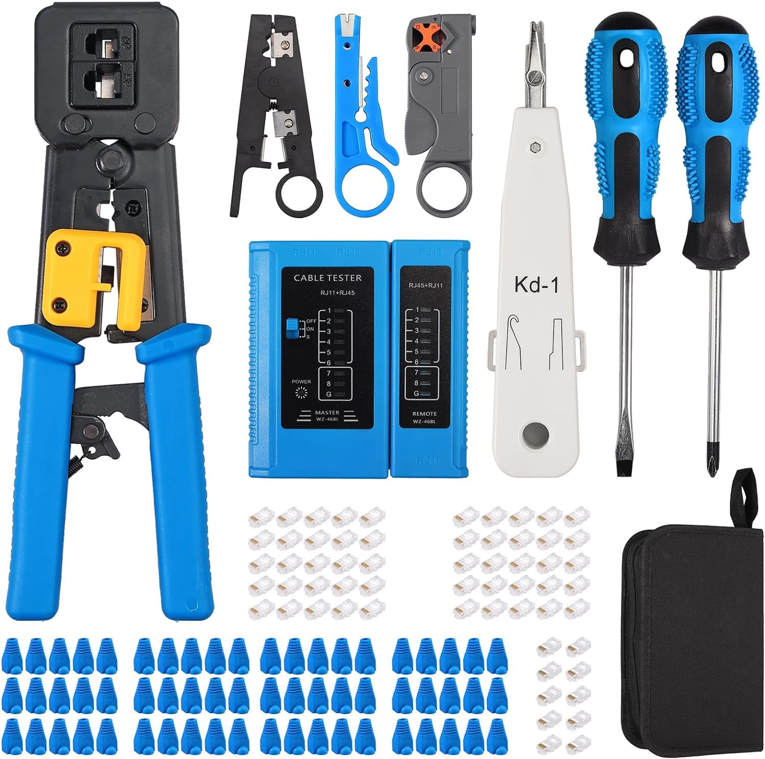 Network Cable Crimper with LAN Tester for 4P 6P 8P Telephone Cable RJ45/RJ12/RJ11 Network Cable Pliers Ratchet Crimping Tool Modular Telecom Crimping Tool (SCC-003(PAss Through Kit)) (B0CRF7TPPW) Amazon Price History, Amazon Price Tracker