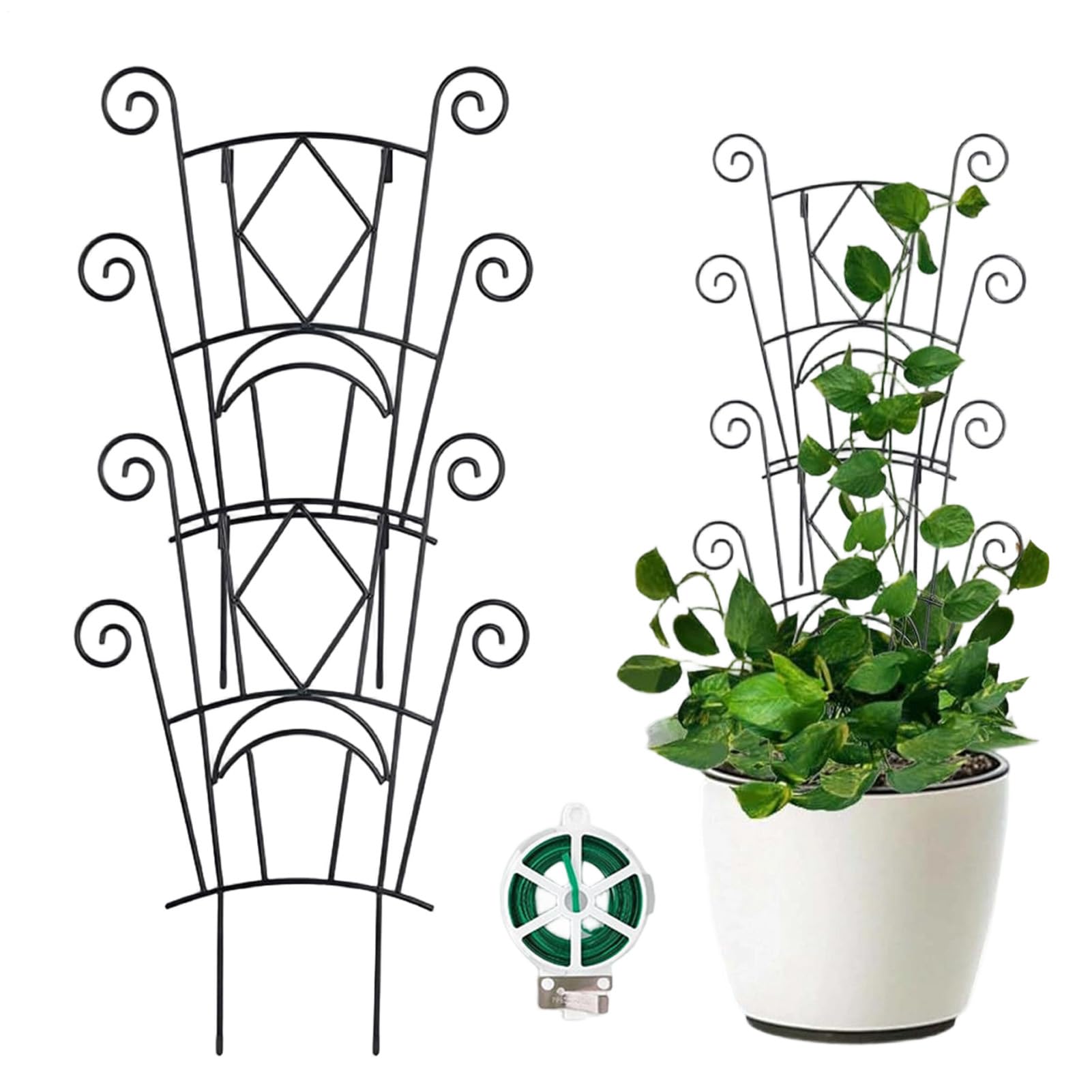 Treillis de support de grimpantes en métal pour Monstera et lierre de jardin