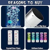 Vista 6 de Lámpara de pez de burbujas, lámpara de tubo de burbujas sensorial, pecera artificial con peces en movimiento, para iluminar tu vida como una