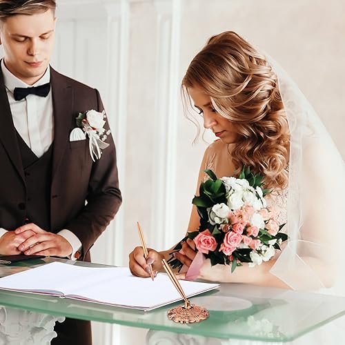 Miniatura 6 de Libro de invitados de boda con bolígrafo y tarjetas de mesa, libro de invitados de 9 x 9 pulgadas, recepción de boda, 50 hojas, libro de recuerdos