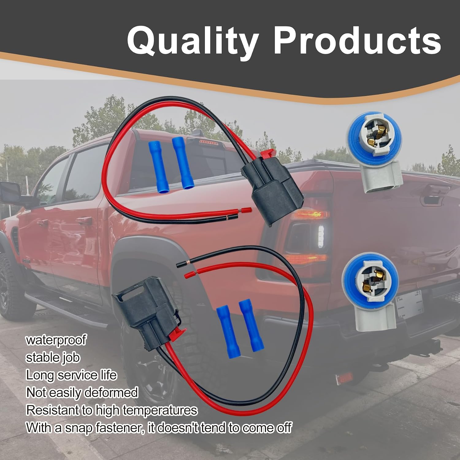 2 Set Tail Light Side Marker Lamp Bulb Socket Holder & Pigtail Harness Kit Fits for Dodge Ram 1500 2500 3500 Durango 2011-2013 for Jeep Patriot Liberty Compass Replace 68046629AA 68226723AA 68014981AA