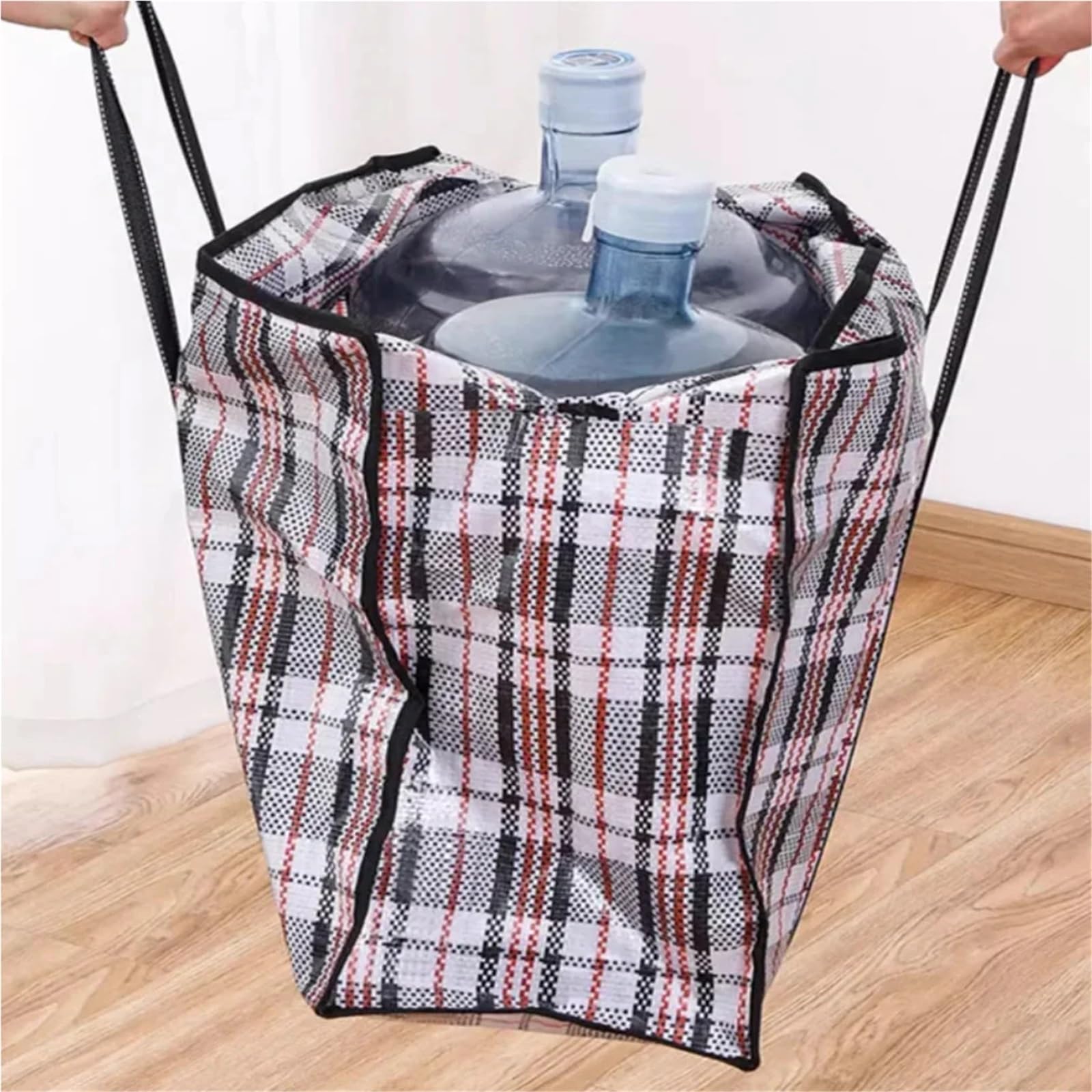 Umzugstaschen Extra große tragbare, Faltbare Reisetasche, verdickbare Kapazität, wasserdichte Gepäckaufbewahrung, bewegliche Verpackung, gewebt für Umzug(Black,XL-80x55x23cm)
