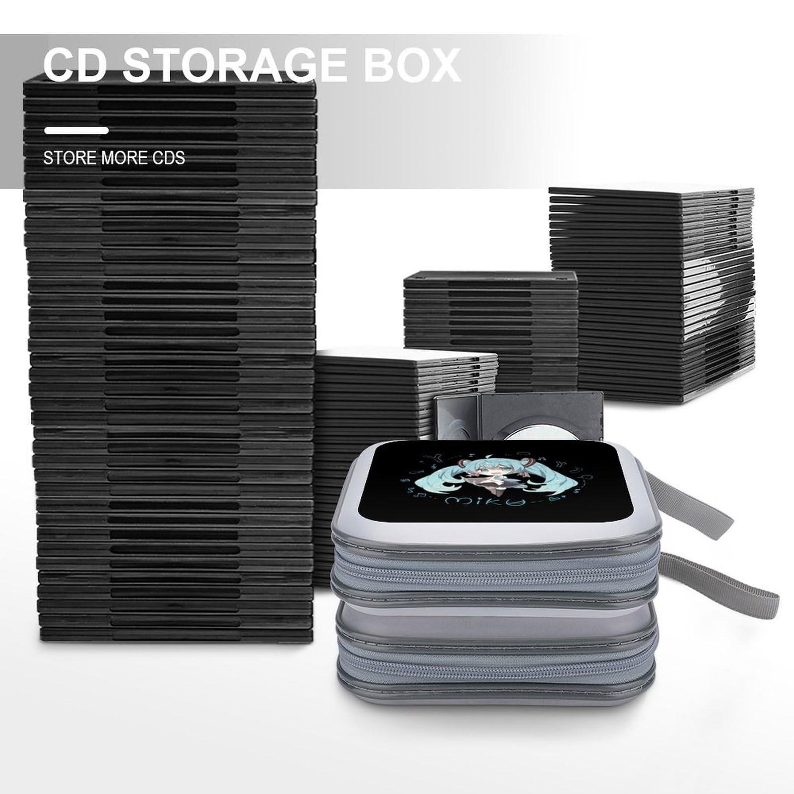 Amazon.co.jp: ディスクケース CDケース 初音ミク CD収納ボックス DVD