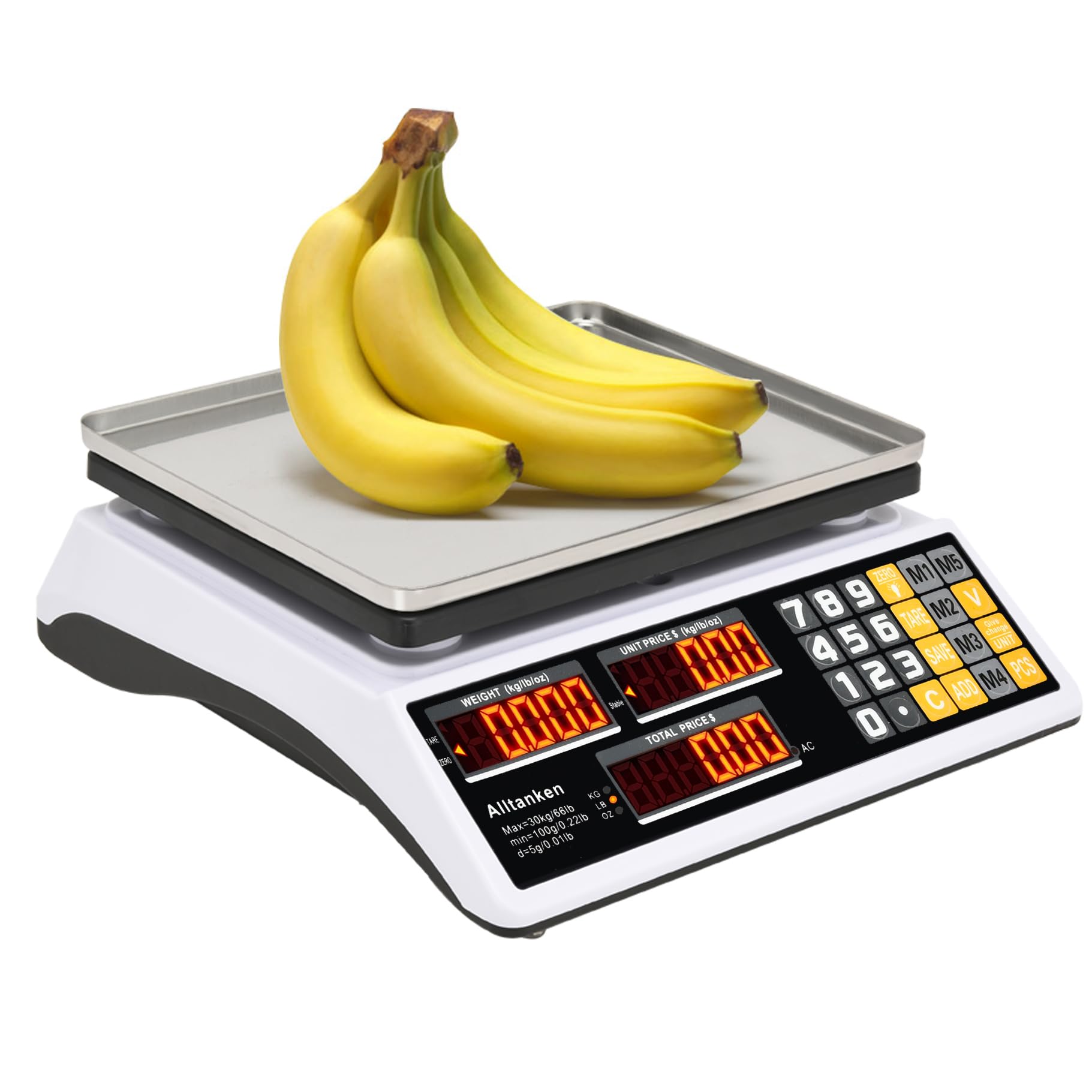 Price Computing Scale Lb/Kg/Oz Conversion 66lb/30kg with Dual Display,  Counting & Change Calculation Functions, M1-M6 Memory & Add-Up Feature for  Deli/Butcher/Farmers Market : Amazon.ca: Home