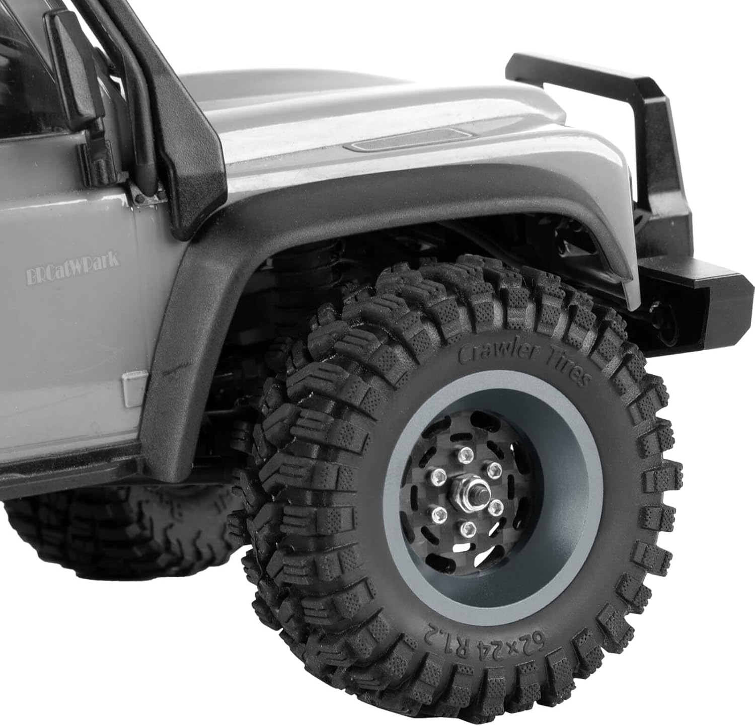RC 1.2" Carbon Fiber Beadlock Wheels and Tires for 1/18 TRX4M,1/24 SCX24 RC Crawler Car,4PCS Carbon Fiber 1.2 Wheels Rims & Rubber Tires - C