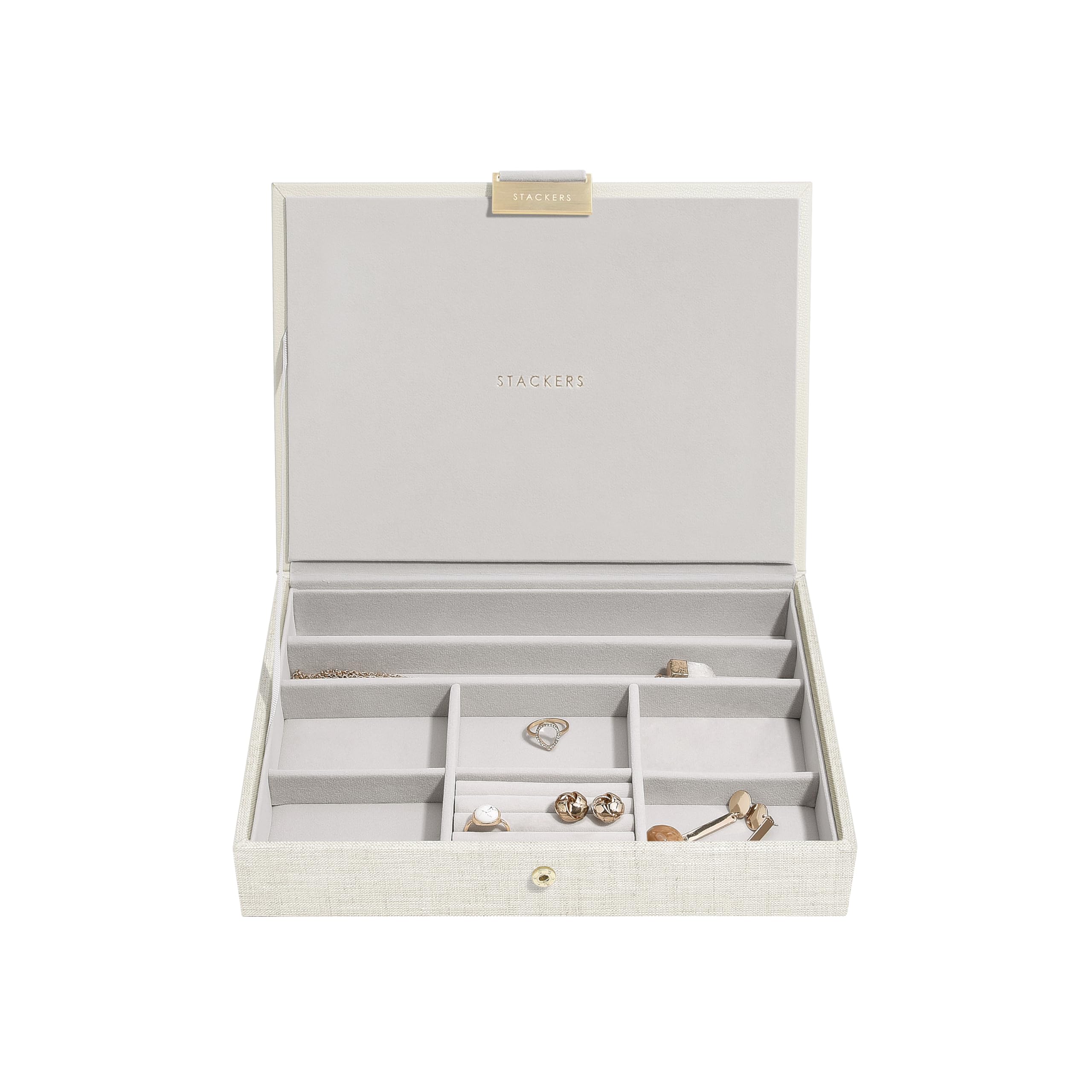 Stackers Linen & Oatmeal Classic Jewellery Box Lid