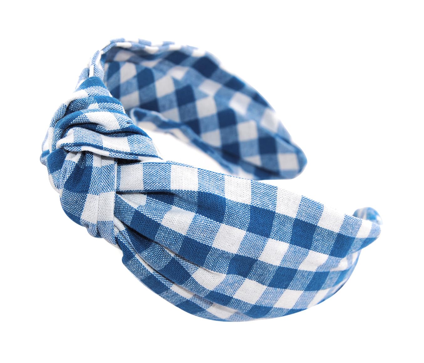 axy HR34k Vintage Look Checked Hair Band 34k Hair Band Wonderful Blue-White Check - Image 3