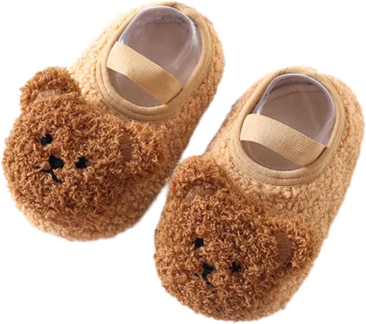 Baby-Toddler’s Cute Bear Fleece Sock Shoes for 0-4 Years, Winter Warm Walking Crawling Shoes