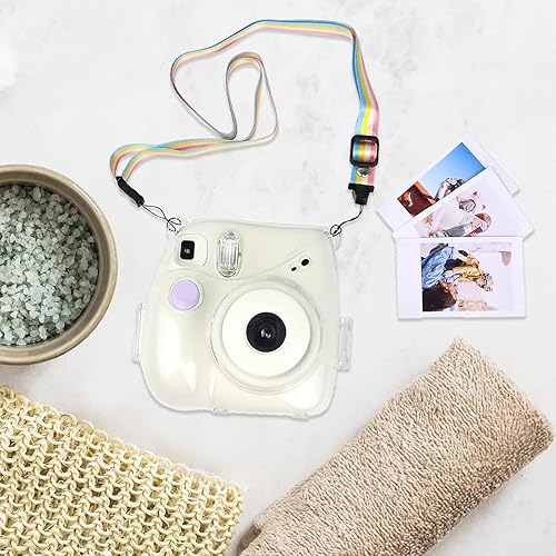 Miniatura 7 de Rieibi Funda para cámara instantánea Fujifilm Mini 7+, funda protectora de PP con correa de hombro extraíble
