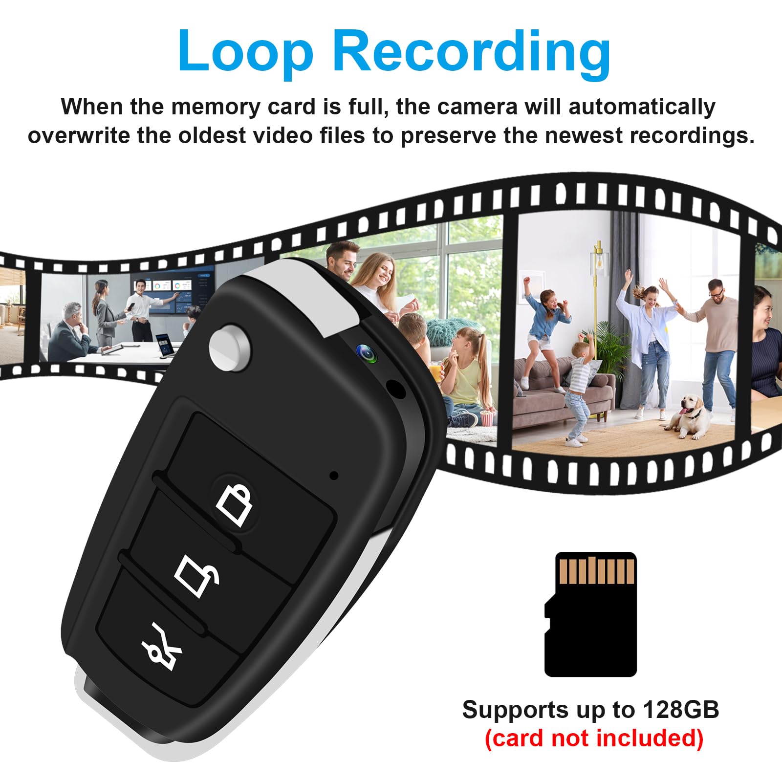 Mini BodyCam, 1080P HD Tragbare Kleine Kamera, MiniBody Kamera mit Nachtsicht/Bewegungsmelder Eingebautem Akku für Meetings/Outdoor-Aktivitäten