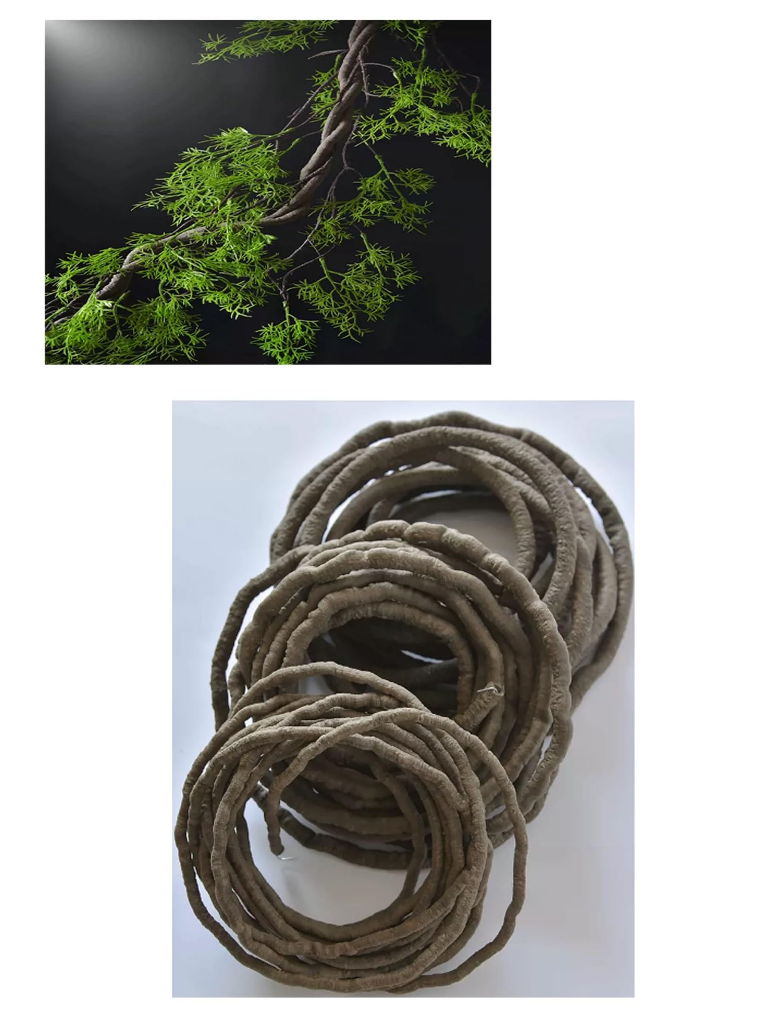 Guaina cava copricavo effetto liana e corteccia | Per nascondere cavi in giardini, terrari e decorazioni paesaggistiche(1x1000cm/0.39in x 32.8ft)