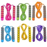 Adjustable Jump Ropes for Kids - Colorful Skipping Ropes with Soft Foam Handles - Ideal for Outdoor & Indoor Play, Fun Games Activity, Fitness, Exercise and Party Favors