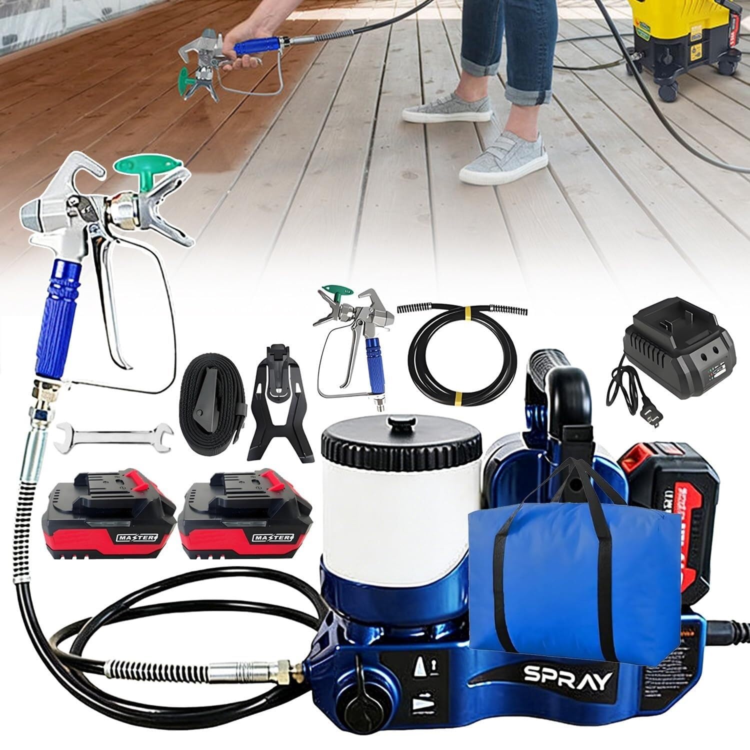 Vzxatyop One Color Electric Airless Sprayer 750W, 6-Level 12.5Mpa For Home Use