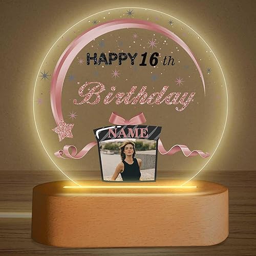 Miniatura 8 de Regalos de cumpleaños personalizados, lámpara de noche LED acrílica, placa de bola de cristal, nombre de foto personalizado, regalos de cumpleaños