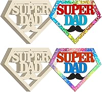 Vista 14 de Adornos de Letras de Madera PAPÁ para Pintar de 7 Pulgadas, Tamaño Grande, Recorte de Papi de Madera para el Día del Padre, DIY en Blanco, Madera