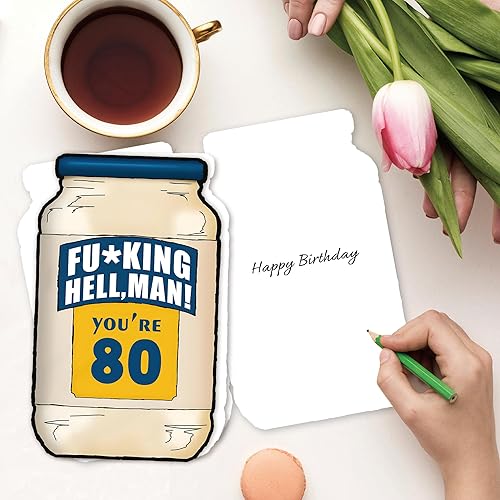 Miniatura 6 de Divertidas tarjetas de cumpleaños 80 para hombres y mujeres, regalos de 80 años para marido y esposa, idea de decoración retro de cumpleaños 80 para