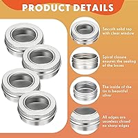Vista 3 de Zubebe 100 Pcs Aluminum Tin Jar Refillable Containers Clear Top Screw Lid Round Tin Container Bottle for Cosmetic, Cream, Diamond Painting, Salves