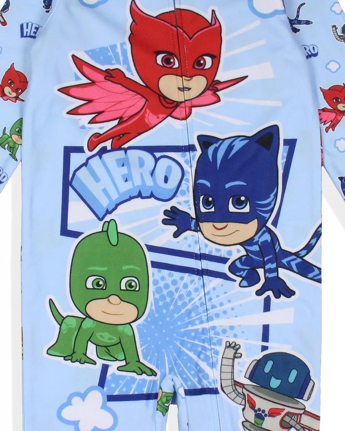 PJ Masks Toddler Boys' Gekko Catboy Owlette Hero Footless Sleeper Pajama - Image 5