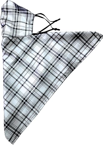 Save the Girls Scotty Plaid Scarf Mask Black Adjustable Fashion Face Mask Neck Gaiter Cute Face Mask Made of Polyester, Balaclava Mask for Women Womens Fashion Bandana