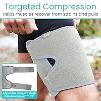 Vista 3 de Vive Thigh Brace - Hamstring Quad Wrap - Adjustable Compression Sleeve Support for Pulled Groin Muscle, Sprains, Quadricep, Tendinitis, Workouts
