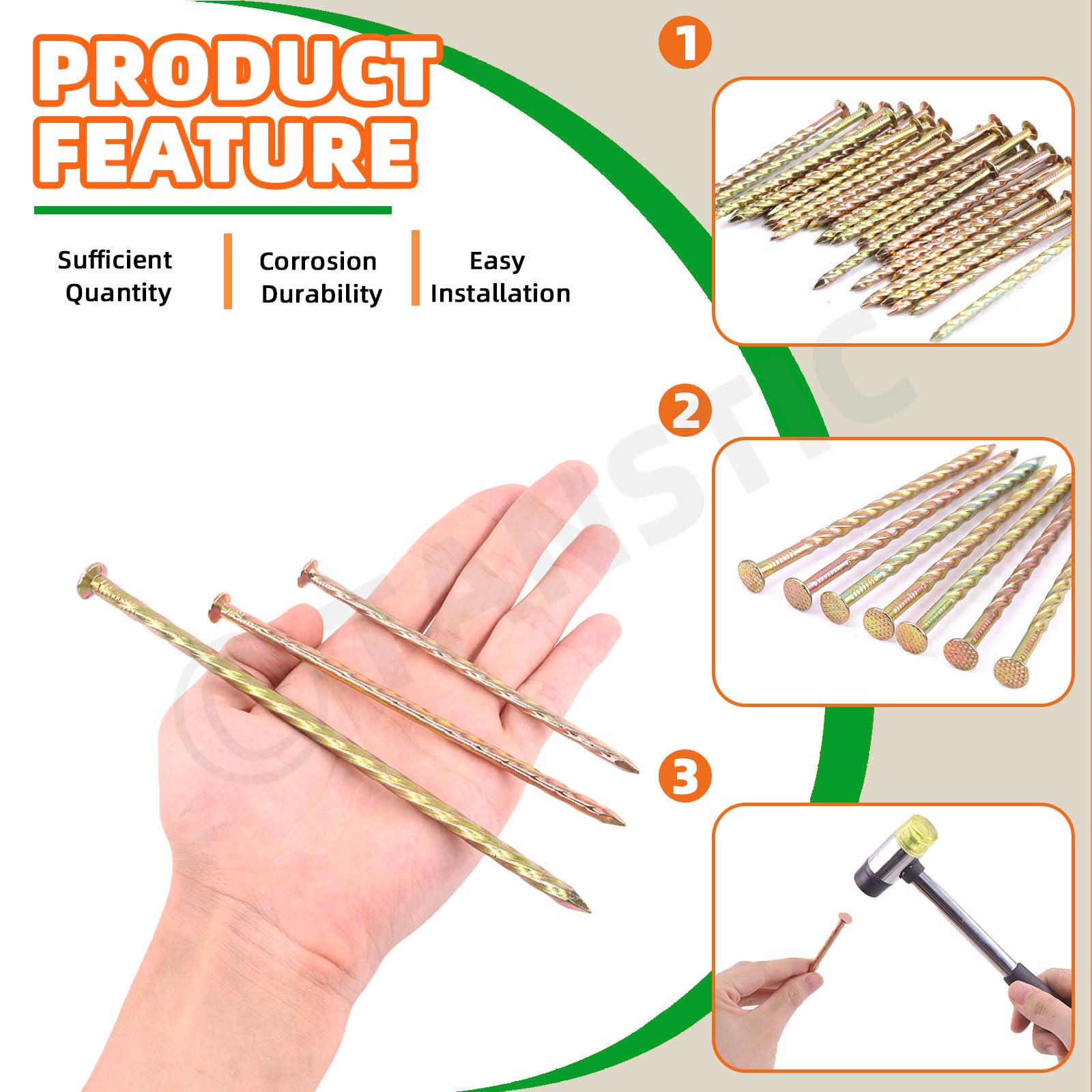 Tanstic 15Pcs Galvanized Metal Spiral Landscape Spikes Kit, Landscape Edging Anchoring Spikes, Landscape Stakes - Image 4