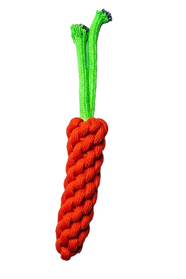 The Woof Company Carrot Shaped Chewing Toys for Dogs, Chew Rope Toys for Dogs (Red)