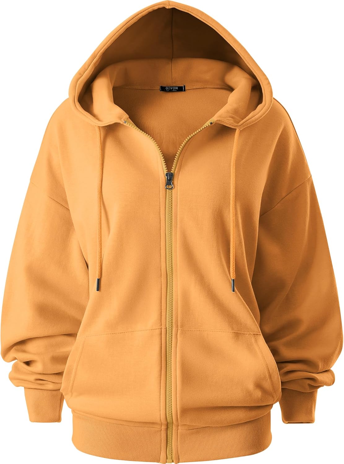 GIVON Women's Oversized Zip Up Hoodie Lightweight Thin Long Sleeve Hooded Sweatshirt with Pockets - Image 2