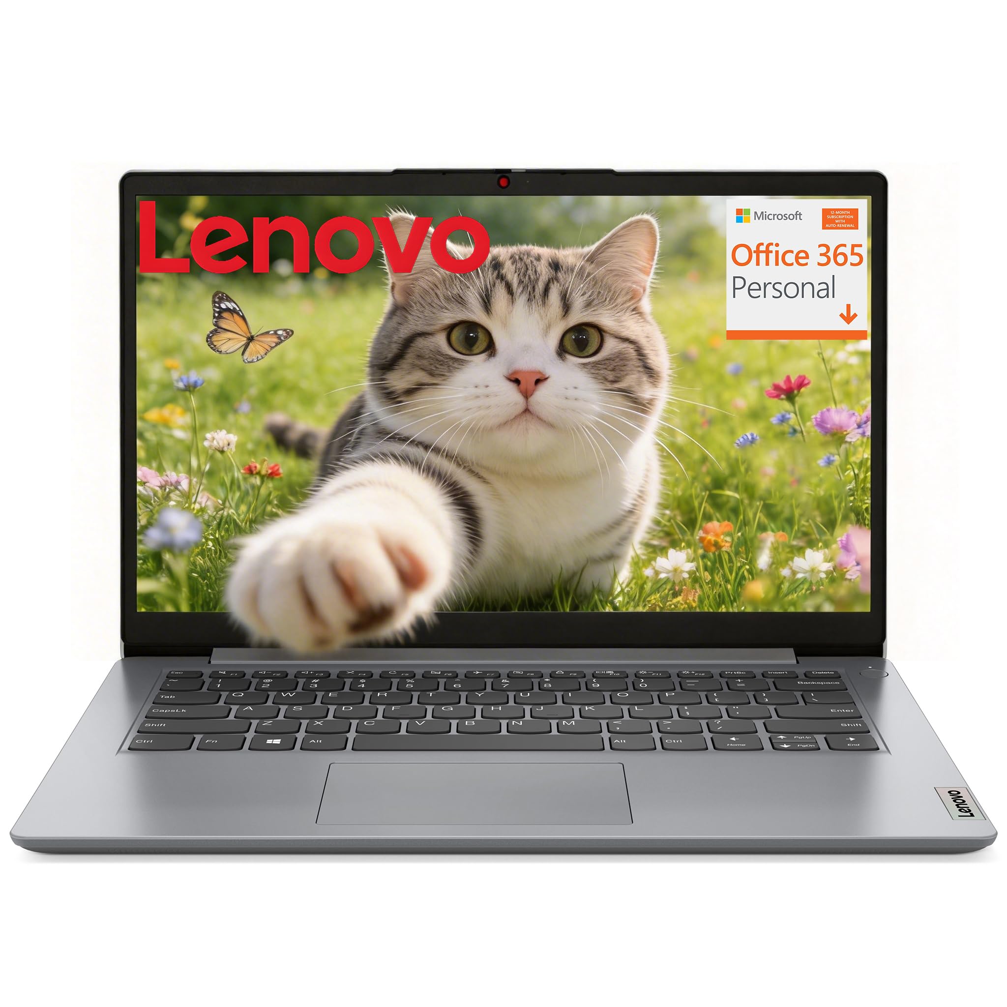 Lenovo Ultra-Portable Laptop with Copilot AI for Student & Business, 128GB eMMC, 500GB External HDD, Office 365 1-Year, Long Battery, 3.3 lbs Lightweight, Windows 11, Gray