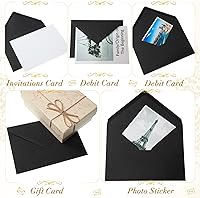 Vista 5 de 200 Pack Black Envelopes 5 x 7 Inch for Invitation Wedding Card Envelopes Self Adhesive for Business Cards Christmas Holiday Small Gift Posters