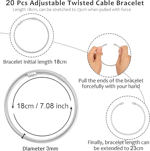 Miniatura 8 de 20 pulseras con dije de serpiente, pulseras elásticas expandibles, de acero inoxidable, pulsera de serpiente plateada para mujer, suministros de