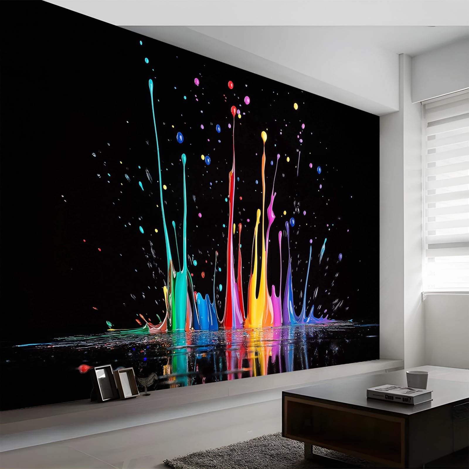 Tapeta 350 x 256 cm tęczowa farba szkicowa fototapeta modna dekoracja ścienna plakat gigantyczny projekt papieru na ścianę salon sypialnia kolor